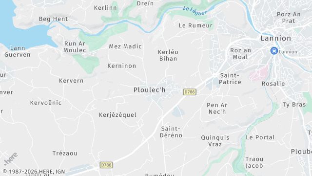 Carte de la zone d'intervention à Ploulec'h