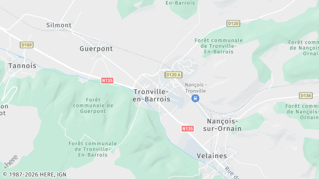 Carte de la zone d'intervention à Tronville-en-Barrois