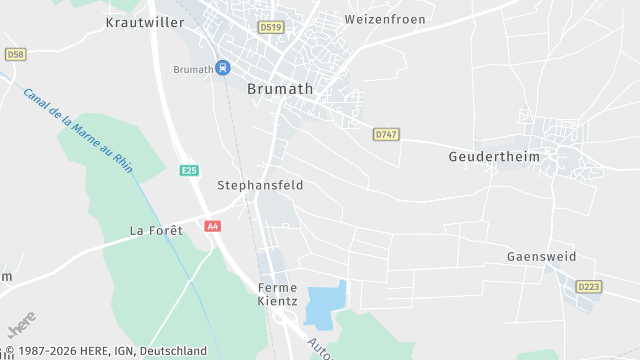 Carte de la zone d'intervention à Brumath