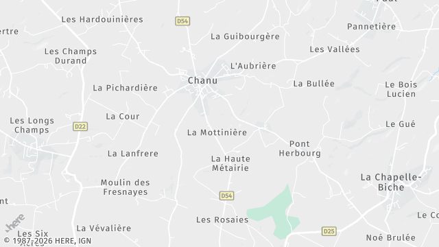 Carte de la zone d'intervention à Chanu