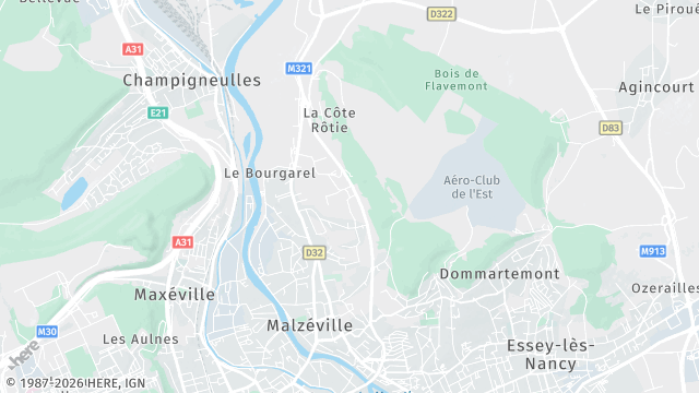 Carte de la zone d'intervention à Malzéville