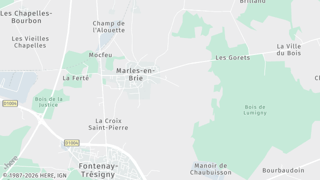 Carte de la zone d'intervention à Marles-en-Brie