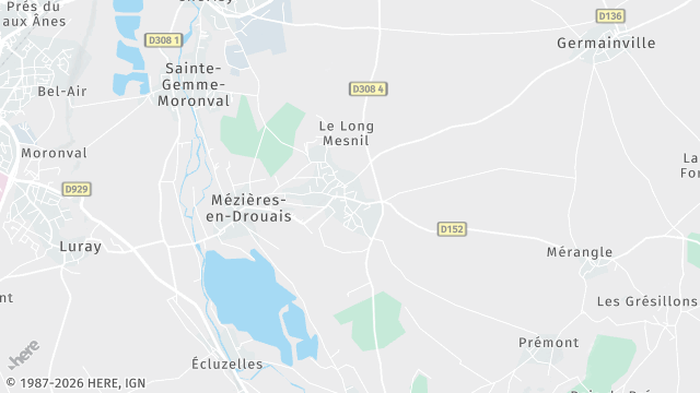 Carte de la zone d'intervention à Mézières-en-Drouais