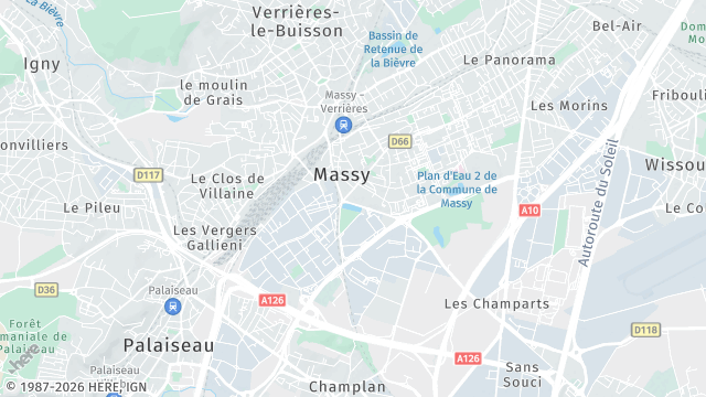 Carte de la zone d'intervention à Massy