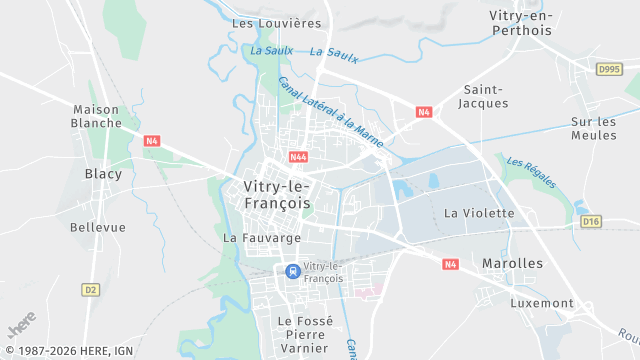 Carte de la zone d'intervention à Vitry-le-François