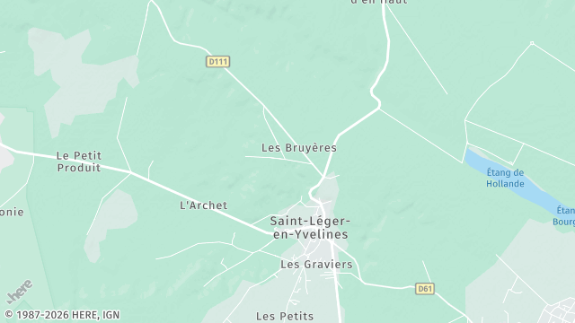 Carte de la zone d'intervention à Saint-Léger-en-Yvelines