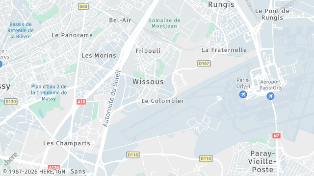 Carte de la zone d'intervention à Wissous