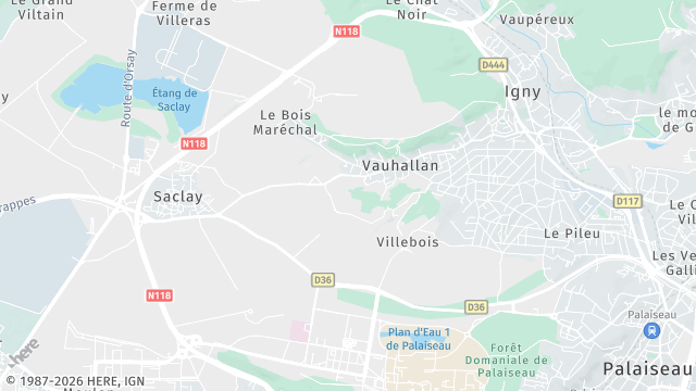 Carte de la zone d'intervention à Vauhallan