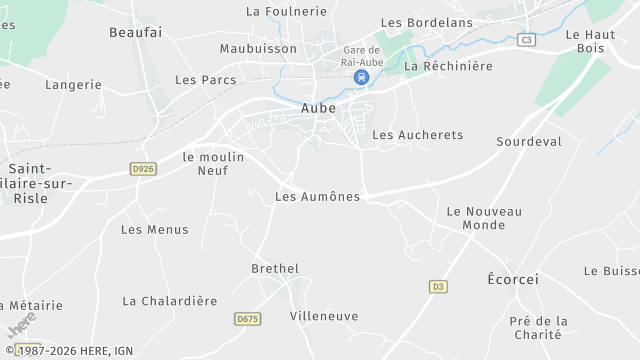 Carte de la zone d'intervention à Aube