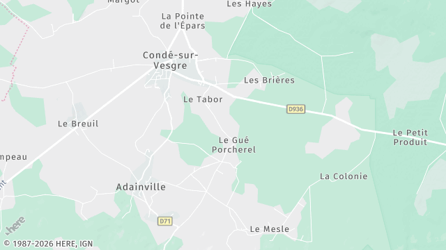 Carte de la zone d'intervention à Condé-sur-Vesgre