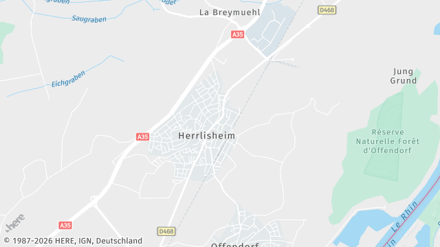 Carte de la zone d'intervention à Herrlisheim