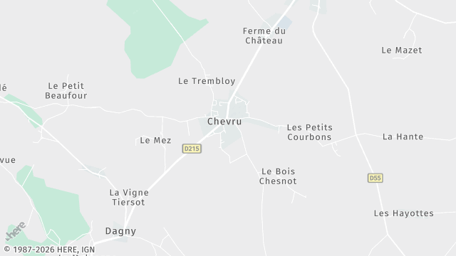 Carte de la zone d'intervention à Chevru