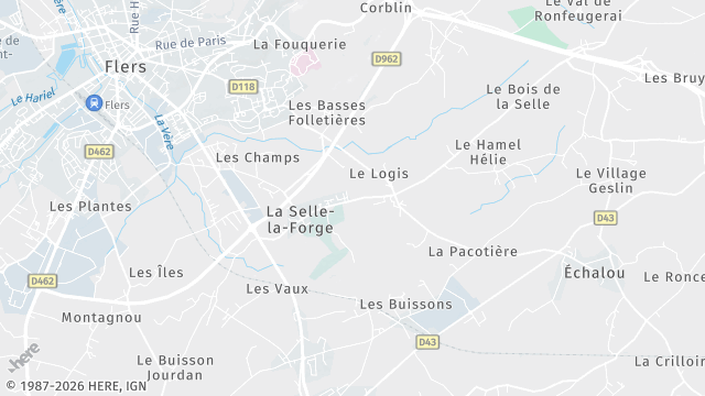 Carte de la zone d'intervention à La Selle-la-Forge