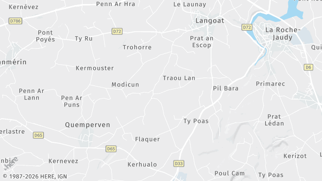 Carte de la zone d'intervention à Langoat