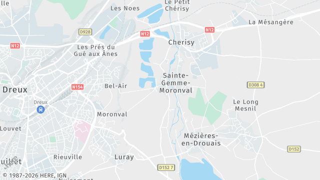 Carte de la zone d'intervention à Sainte-Gemme-Moronval
