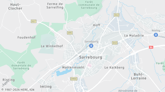 Carte de la zone d'intervention à Sarrebourg