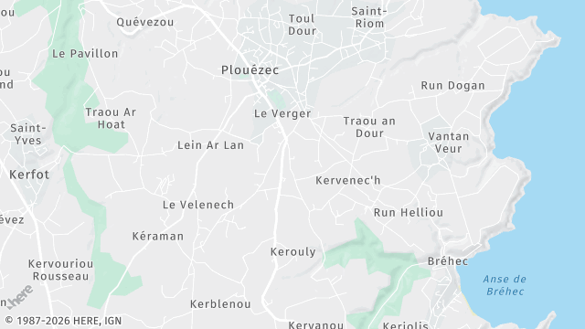 Carte de la zone d'intervention à Plouézec