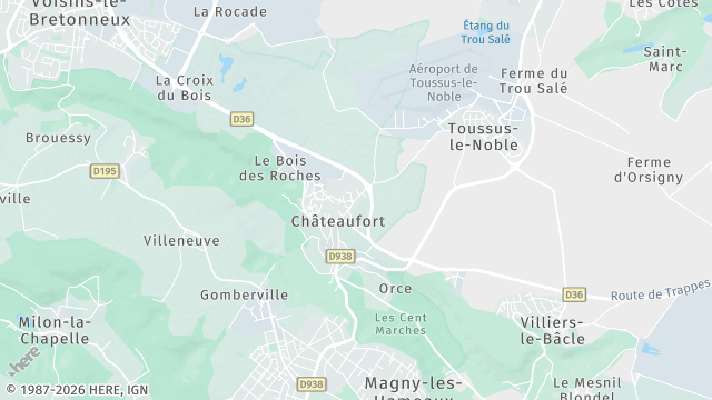 Carte de la zone d'intervention à Châteaufort
