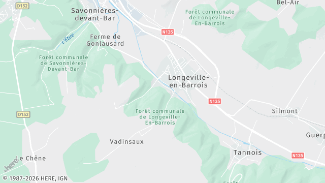 Carte de la zone d'intervention à Longeville-en-Barrois