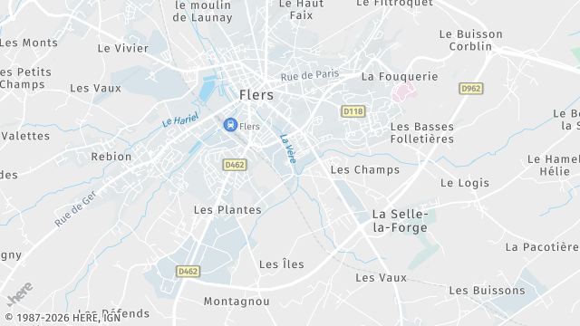 Carte de la zone d'intervention à Flers