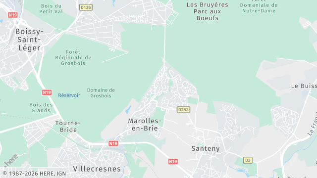 Carte de la zone d'intervention à Marolles-en-Brie
