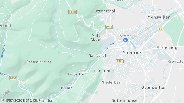 Carte de la zone d'intervention à Saverne