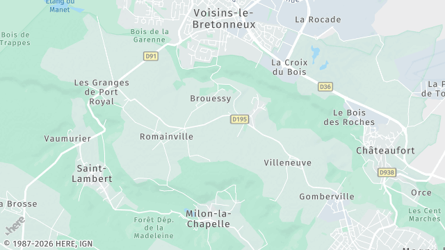 Carte de la zone d'intervention à Magny-les-Hameaux