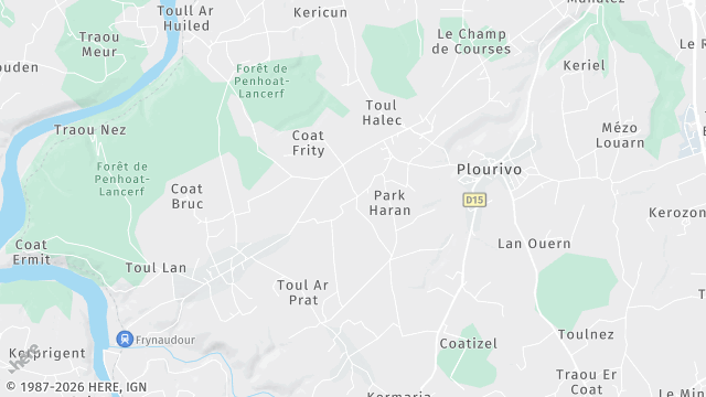 Carte de la zone d'intervention à Plourivo