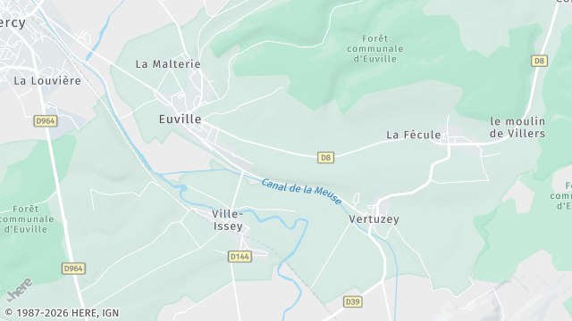 Carte de la zone d'intervention à Euville