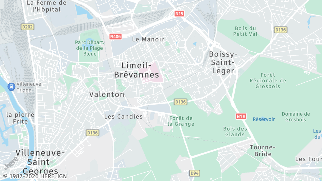 Carte de la zone d'intervention à Limeil-Brévannes