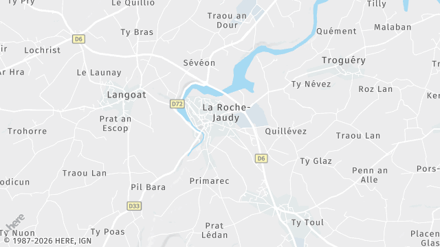 Carte de la zone d'intervention à La Roche-Jaudy