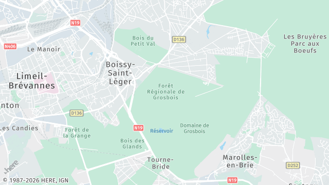 Carte de la zone d'intervention à Boissy-Saint-Léger