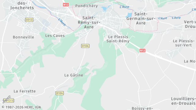 Carte de la zone d'intervention à Saint-Rémy-sur-Avre