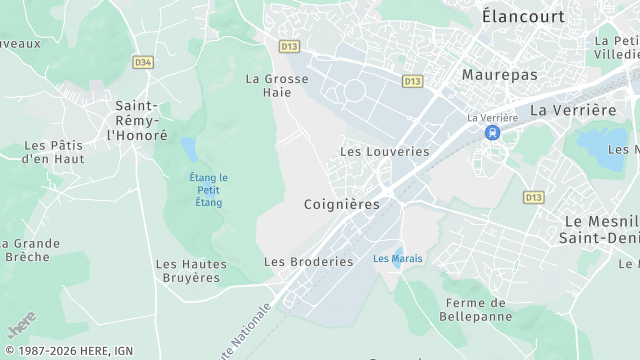 Carte de la zone d'intervention à Coignières
