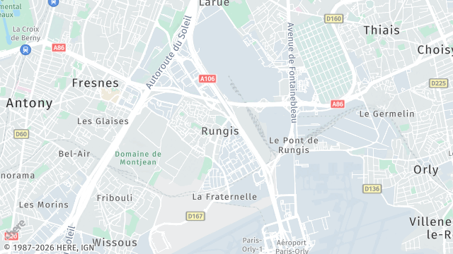 Carte de la zone d'intervention à Rungis