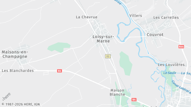 Carte de la zone d'intervention à Loisy-sur-Marne
