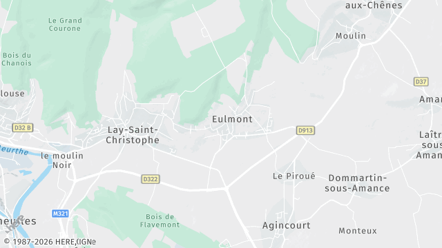 Carte de la zone d'intervention à Eulmont