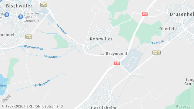 Carte de la zone d'intervention à Rohrwiller