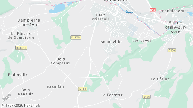 Carte de la zone d'intervention à Saint-Lubin-des-Joncherets