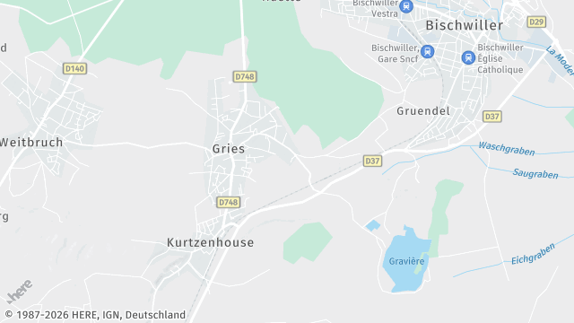 Carte de la zone d'intervention à Gries