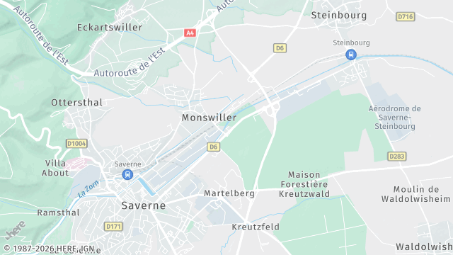 Carte de la zone d'intervention à Monswiller
