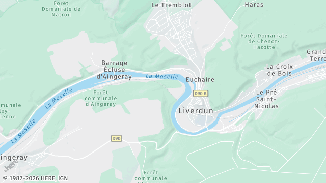 Carte de la zone d'intervention à Liverdun