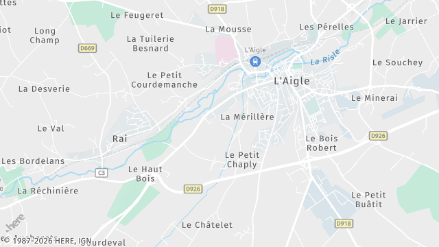 Carte de la zone d'intervention à L'Aigle