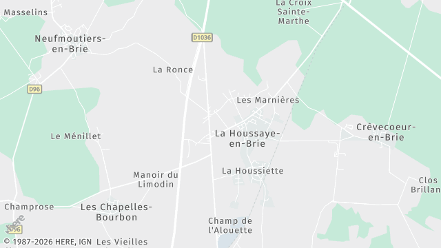 Carte de la zone d'intervention à La Houssaye-en-Brie