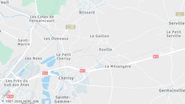 Carte de la zone d'intervention à Cherisy