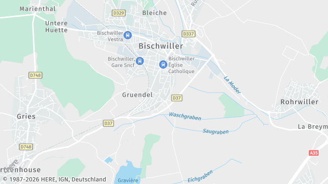 Carte de la zone d'intervention à Bischwiller