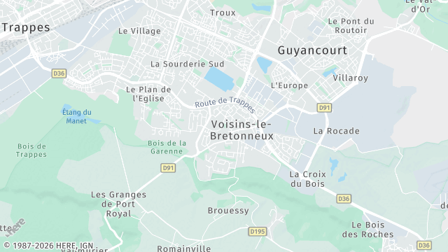 Carte de la zone d'intervention à Voisins-le-Bretonneux