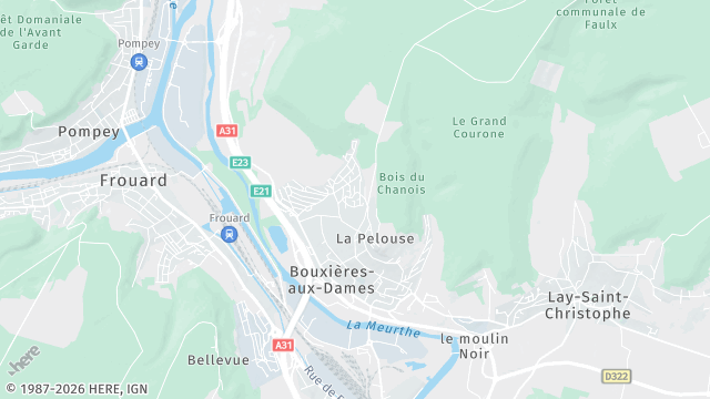 Carte de la zone d'intervention à Bouxières-aux-Dames