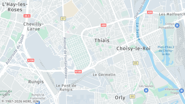Carte de la zone d'intervention à Thiais