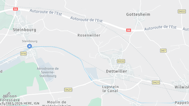 Carte de la zone d'intervention à Dettwiller